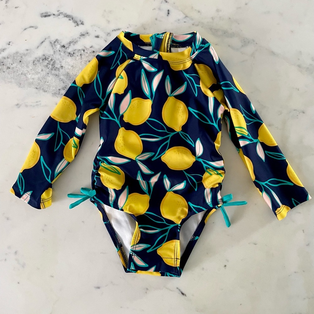 NWOT - Cat & Jack Long-Sleeve One-Piece Rashguard, Swimsuit